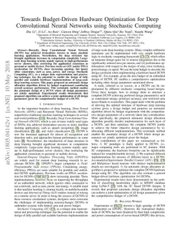 Towards Budget-Driven Hardware Optimization for Deep Convolutional
  Neural Networks using Stochastic Computing