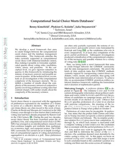 Computational Social Choice Meets Databases