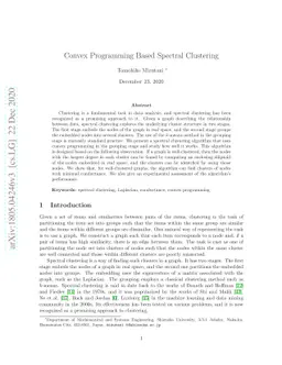 Convex Programming Based Spectral Clustering