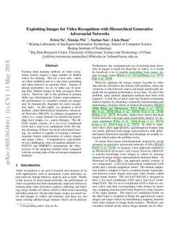 Exploiting Images for Video Recognition with Hierarchical Generative
  Adversarial Networks