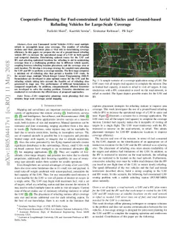 Cooperative Planning for Fuel-constrained Aerial Vehicles and
  Ground-based Refueling Vehicles for Large-Scale Coverage