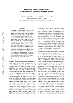 Examining Gender and Race Bias in Two Hundred Sentiment Analysis Systems