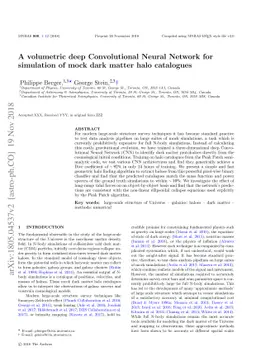 A volumetric deep Convolutional Neural Network for simulation of mock
  dark matter halo catalogues