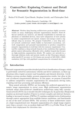 ContextNet: Exploring Context and Detail for Semantic Segmentation in
  Real-time