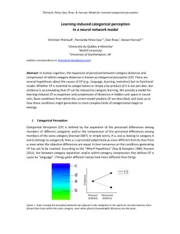 Learning-induced categorical perception in a neural network model