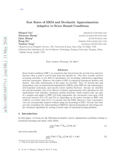 Fast Rates of ERM and Stochastic Approximation: Adaptive to Error Bound
  Conditions