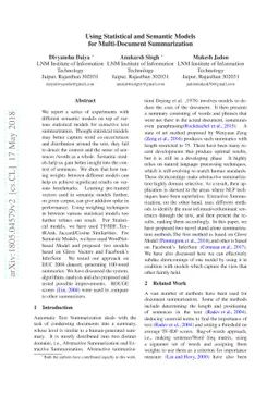 Using Statistical and Semantic Models for Multi-Document Summarization