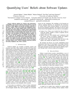 Quantifying Users' Beliefs about Software Updates