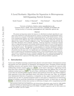 A Local Stochastic Algorithm for Separation in Heterogeneous
  Self-Organizing Particle Systems