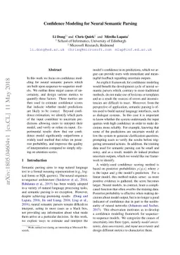 Confidence Modeling for Neural Semantic Parsing