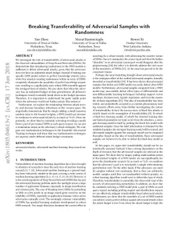 Breaking Transferability of Adversarial Samples with Randomness