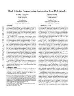 Block Oriented Programming: Automating Data-Only Attacks