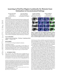 Learning to Find Eye Region Landmarks for Remote Gaze Estimation in
  Unconstrained Settings