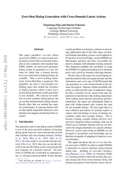 Zero-Shot Dialog Generation with Cross-Domain Latent Actions