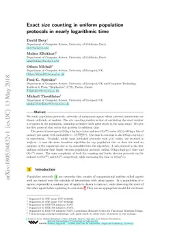 Exact size counting in uniform population protocols in nearly
  logarithmic time