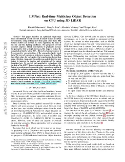 LMNet: Real-time Multiclass Object Detection on CPU using 3D LiDAR