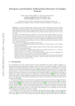 Emergence and Evolution of Hierarchical Structure in Complex Systems