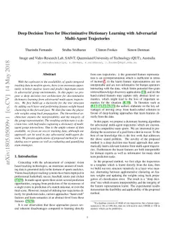 Deep Decision Trees for Discriminative Dictionary Learning with
  Adversarial Multi-Agent Trajectories