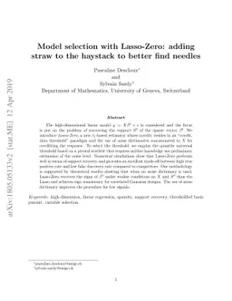 Model selection with lasso-zero: adding straw to the haystack to better
  find needles