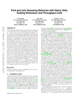 Fork and Join Queueing Networks with Heavy Tails: Scaling Dimension and
  Throughput Limit