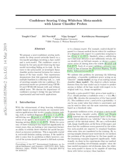 Confidence Scoring Using Whitebox Meta-models with Linear Classifier
  Probes
