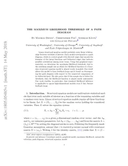 The Maximum Likelihood Threshold of a Path Diagram