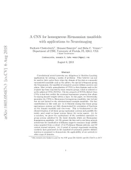 A CNN for homogneous Riemannian manifolds with applications to
  Neuroimaging