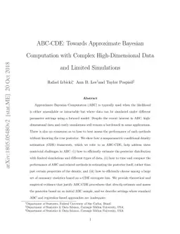 ABC-CDE: Towards Approximate Bayesian Computation with Complex
  High-Dimensional Data and Limited Simulations