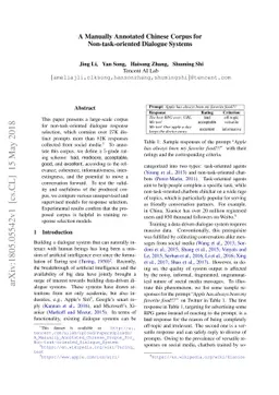 A Manually Annotated Chinese Corpus for Non-task-oriented Dialogue
  Systems