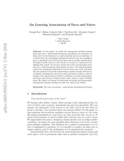 On Learning Associations of Faces and Voices