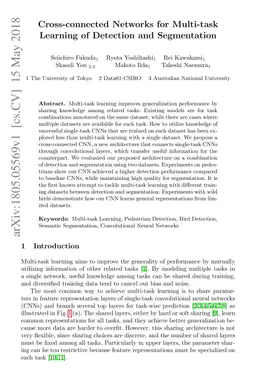Cross-connected Networks for Multi-task Learning of Detection and
  Segmentation