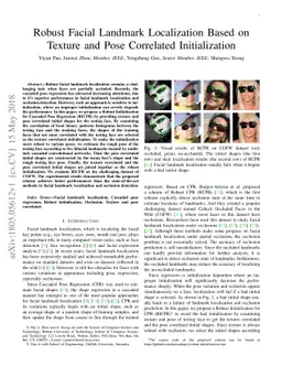 Robust Facial Landmark Localization Based on Texture and Pose Correlated
  Initialization