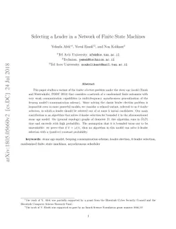 Selecting a Leader in a Network of Finite State Machines