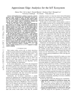 Approximate Edge Analytics for the IoT Ecosystem