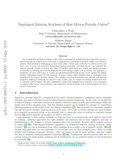 Topological Eulerian Synthesis of Slow Motion Periodic Videos