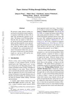 Paper Abstract Writing through Editing Mechanism
