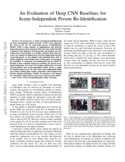 An Evaluation of Deep CNN Baselines for Scene-Independent Person
  Re-Identification