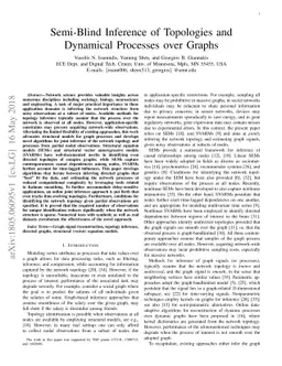 Semi-Blind Inference of Topologies and Dynamical Processes over Graphs