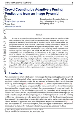 Crowd Counting by Adaptively Fusing Predictions from an Image Pyramid