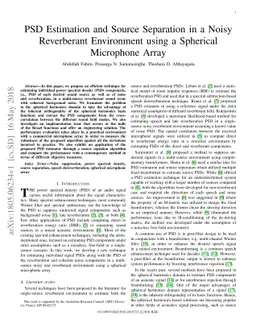 PSD Estimation and Source Separation in a Noisy Reverberant Environment
  using a Spherical Microphone Array