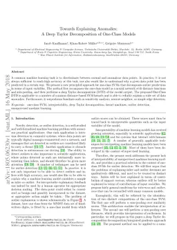 Towards Explaining Anomalies: A Deep Taylor Decomposition of One-Class
  Models