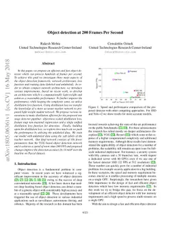 Object detection at 200 Frames Per Second