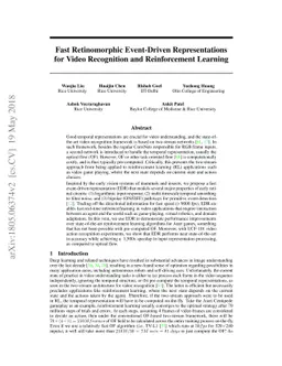 Fast Retinomorphic Event Stream for Video Recognition and Reinforcement
  Learning