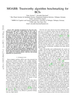 MOABB: Trustworthy algorithm benchmarking for BCIs