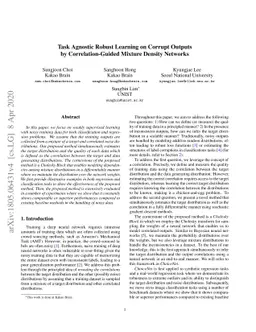 Task Agnostic Robust Learning on Corrupt Outputs by Correlation-Guided
  Mixture Density Networks