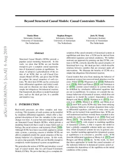 Beyond Structural Causal Models: Causal Constraints Models
