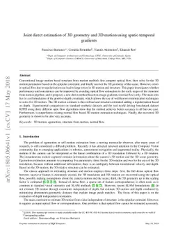 Joint direct estimation of 3D geometry and 3D motion using spatio
  temporal gradients