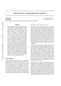 Single Shot Active Learning using Pseudo Annotators