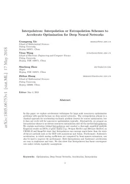 Interpolatron: Interpolation or Extrapolation Schemes to Accelerate
  Optimization for Deep Neural Networks