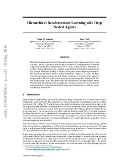Hierarchical Reinforcement Learning with Deep Nested Agents